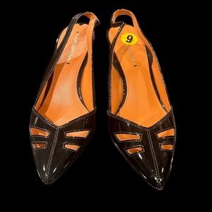 VIA SPIGA NWOT Black Patent Leather Sling back Heels